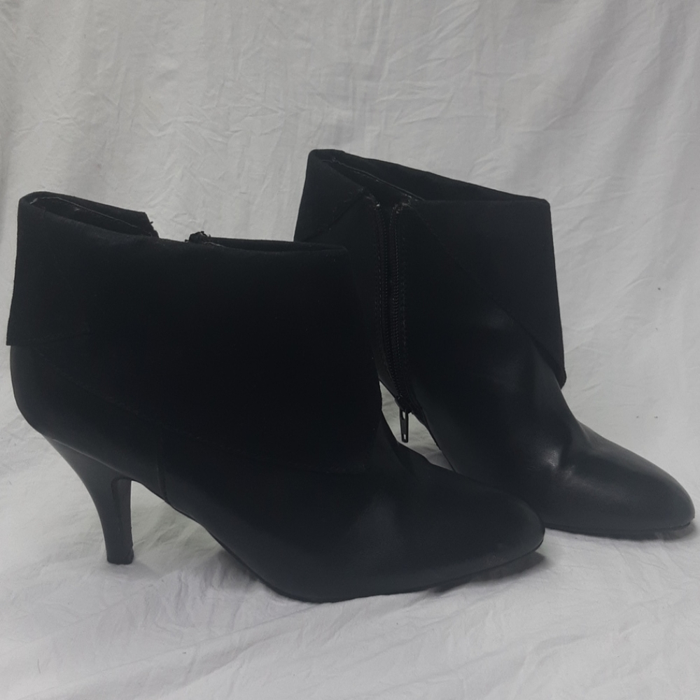 High Heel Ankle Boot Black with Suede top